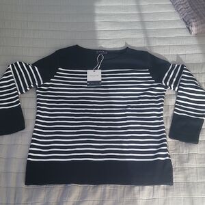 French Striped Mariner Top - Women's Navy and White